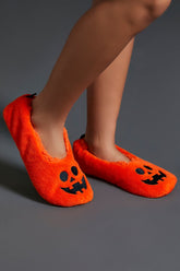 Forever 21 Women's Jack-o-Lantern House Slippers Orange/Multi