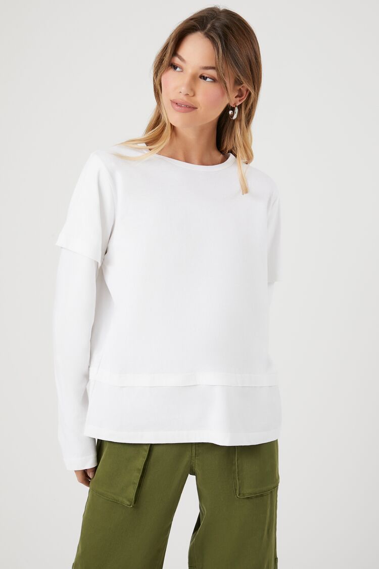 Forever 21 Women's Layered Combo Top White