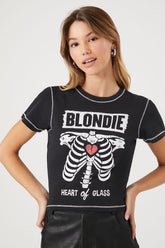 Forever 21 Women's Blondie Graphic Baby T-Shirt Black/Multi