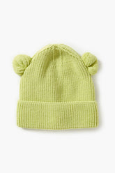 Forever 21 Kids Ribbed Bear Beanie (Girls + Boys) Green