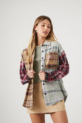 Forever 21 Women's Plaid Woodstock Flannel Shirt Brown/Multi