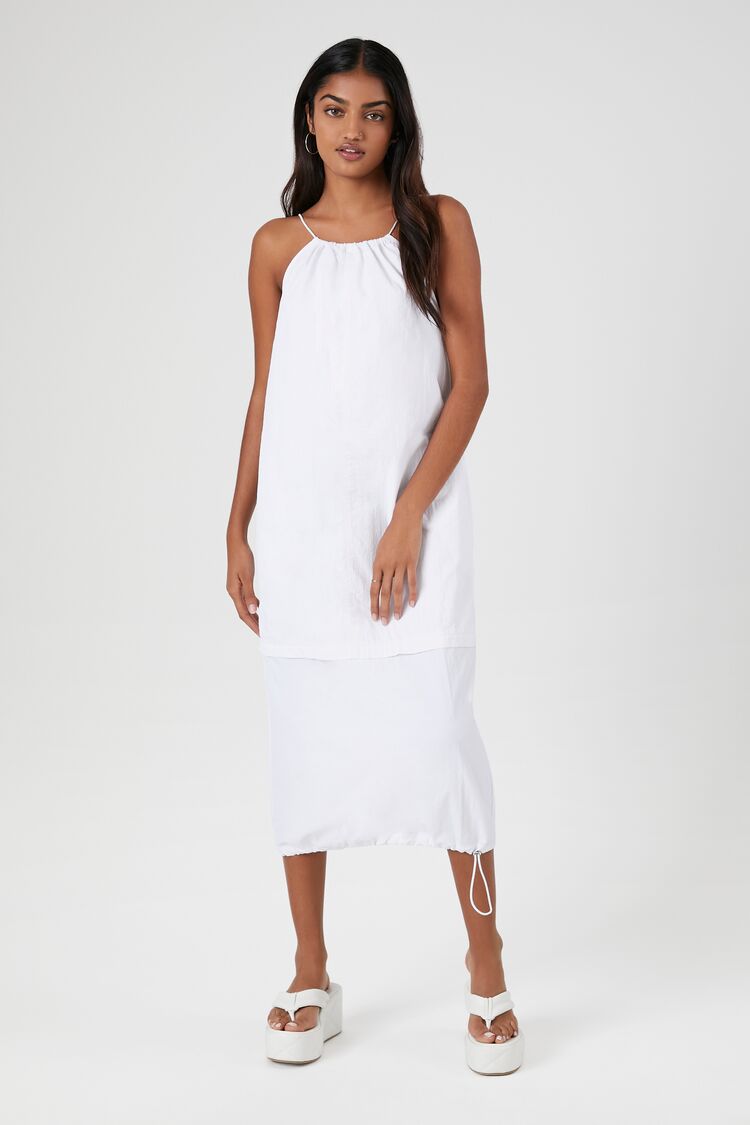 Forever 21 Women's Halter Shift Midi Dress White