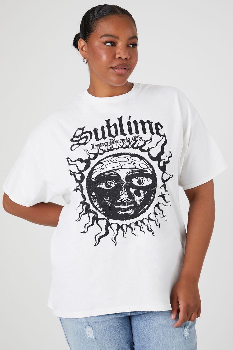 Forever 21 Plus Women's Sublime Graphic T-Shirt White