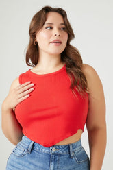 Forever 21 Plus Women's Cropped Tank Top Red