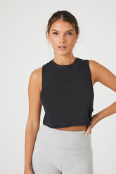 Forever 21 Women's Active Cropped Muscle T-Shirt Black