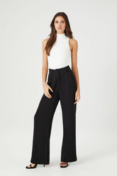 Forever 21 Women's Wide-Leg Pocket Pants Black