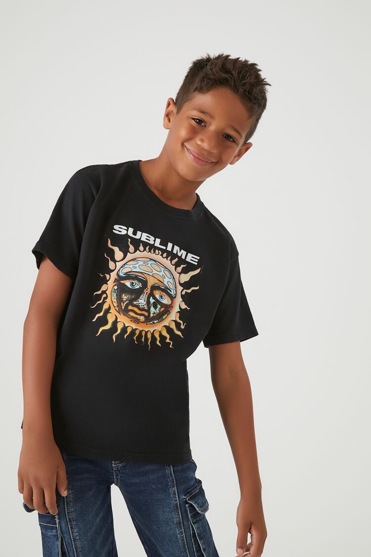 Forever 21 Kids Sublime Graphic T-Shirt (Girls + Boys) Black/Multi