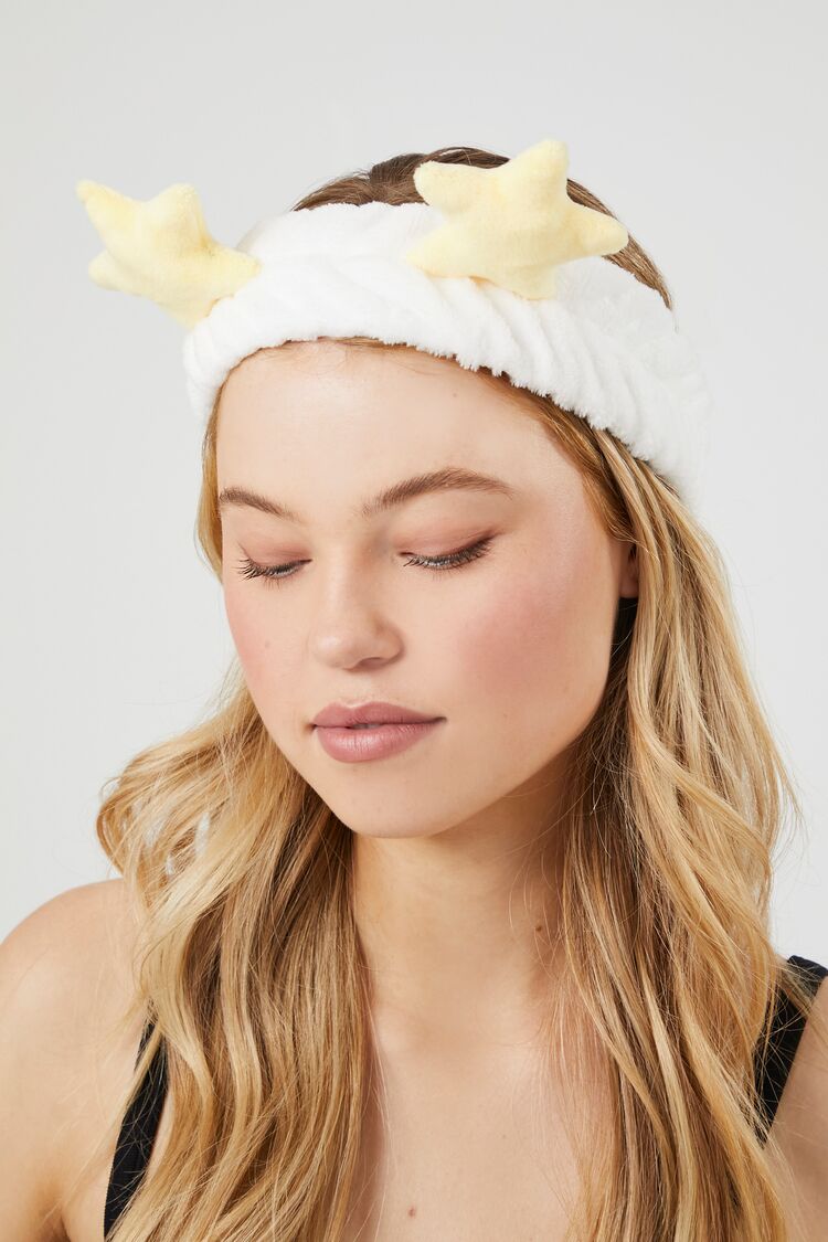 Forever 21 Women's Plush Star Headwrap White/Multi