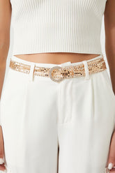 Forever 21 Women's Rhinestone & Chainmail Belt Gold