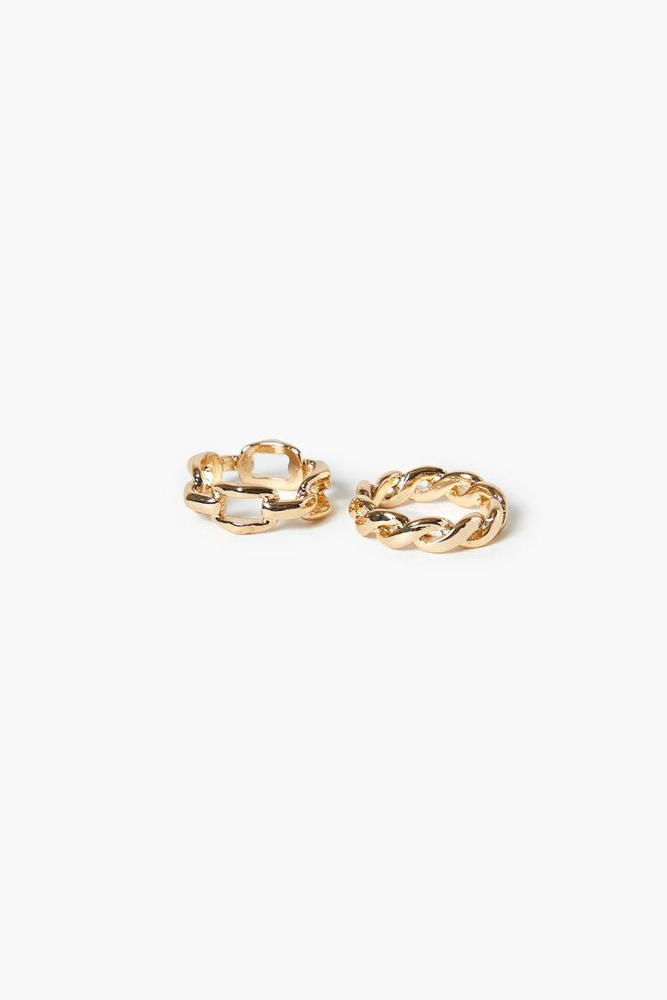 Forever 21 Women's Chain & Twist Ring Set Gold