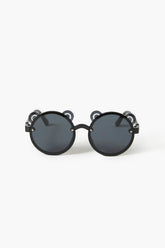 Forever 21 Girls Round Bear Sunglasses (Kids) Black