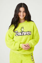 Forever 21 Women's Fleece The Grinch Pullover Green/Multi