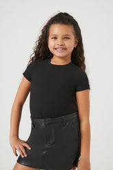 Forever 21 Girls Crew T-Shirt Bodysuit (Kids) Black