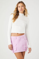 Forever 21 Women's Twill Cargo Utility Skort Lilac