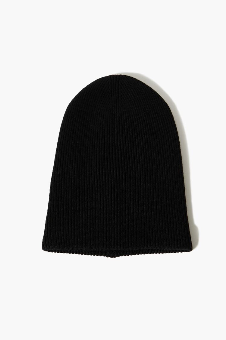 Forever 21 Women's Slouchy Ribbed Knit Beanie Black