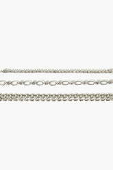 Forever 21 Women's Rhinestone Chain Bracelet Set Silver