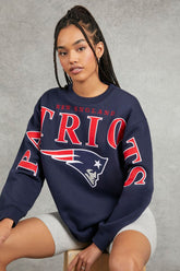 Forever 21 Women's New England Patriots Graphic Pullover Blue/Multi