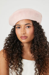 Forever 21 Women's Classic Brushed Knit Beret Pink