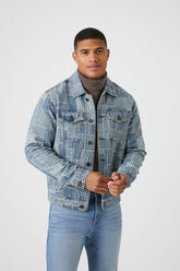 Forever 21 Men's Patchwork Trucker Trucker Jacket Denim