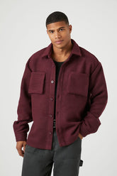 Forever 21 Men's Brushed Drop-Sleeve Jacket Burgundy