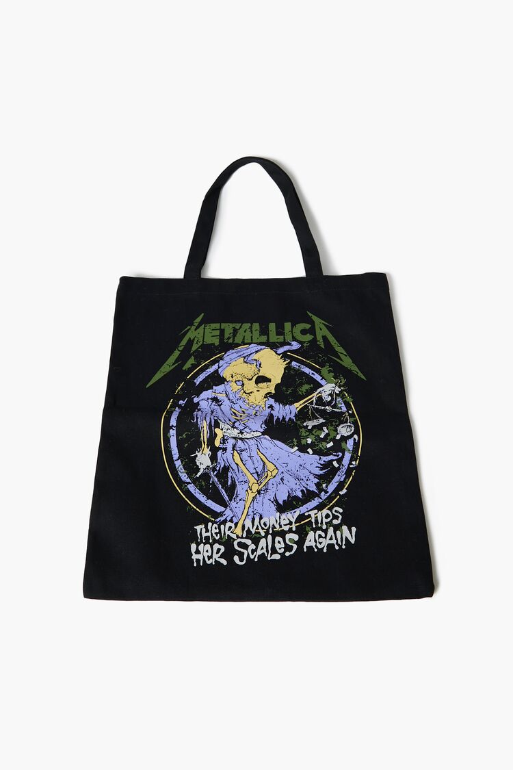 Forever 21 Women's Metallica Graphic Tote Bag Black/Multi