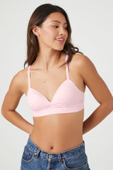 Forever 21 Women's Seamless Ruched Sweetheart Bralette Cherry Blossom