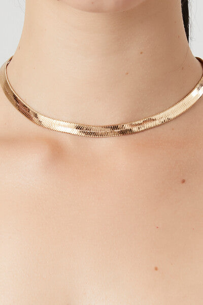 Forever 21 Women's Snake Chain Choker Necklace Gold