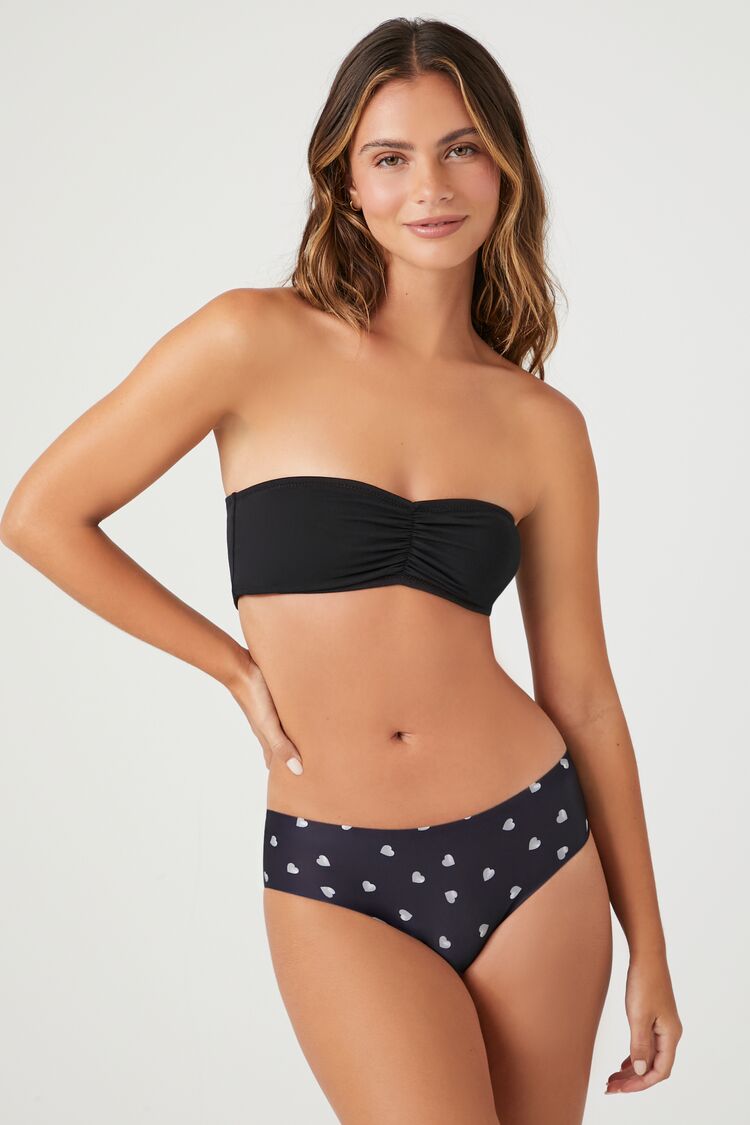 Forever 21 Women's Heart Print Hipster Panties Black/Multi