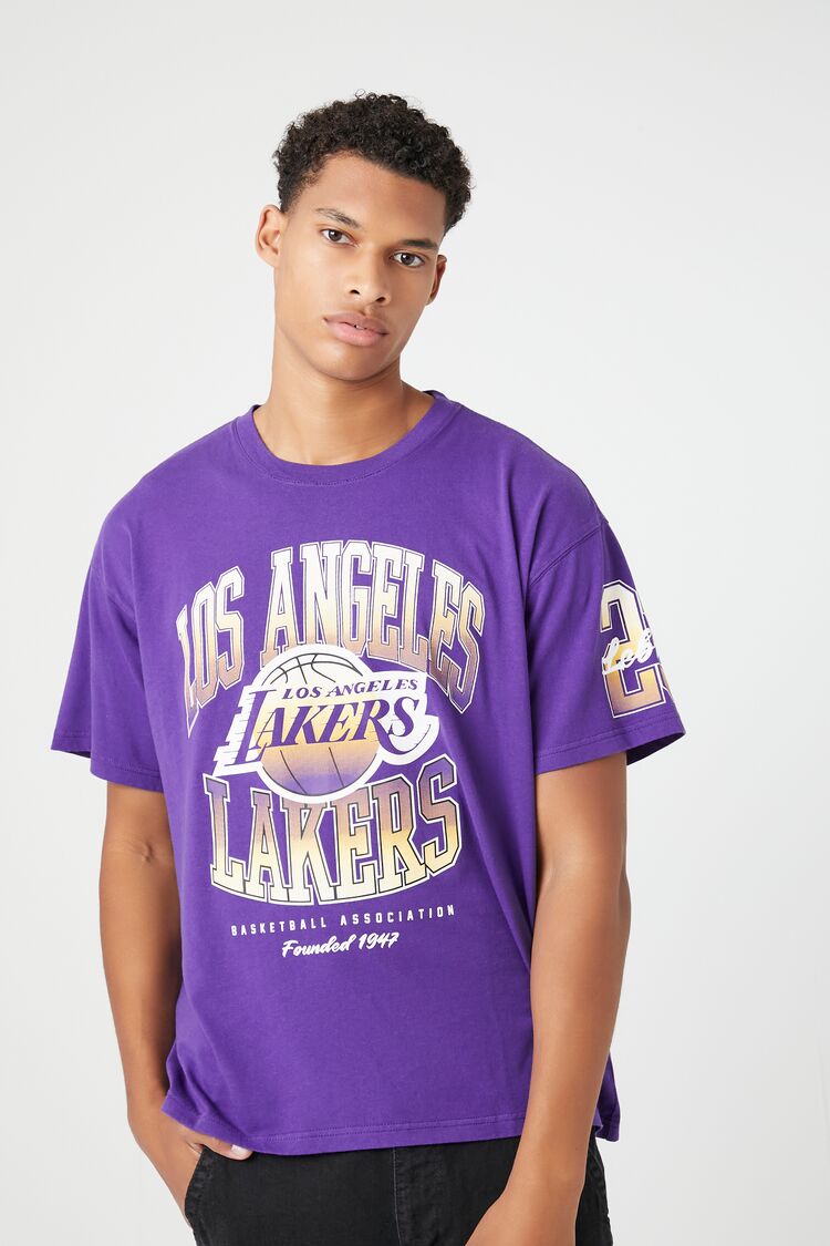 Forever 21 Men's Los Angeles Lakers Graphic T-Shirt Purple/Multi
