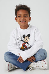 Forever 21 Kids Mickey Mouse Pullover (Girls + Boys) White/Multi