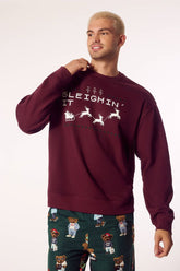 Forever 21 Men's Sleighin It Graphic Pullover Burgundy/Multi