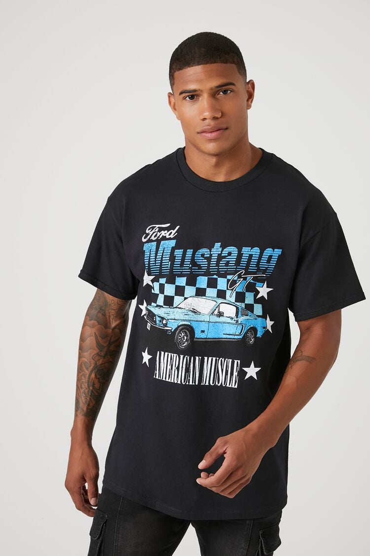 Forever 21 Men's Ford Mustang Graphic T-Shirt Black/Multi