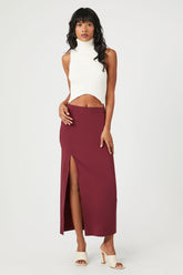 Forever 21 Women's Maxi Slit Skirt Wine