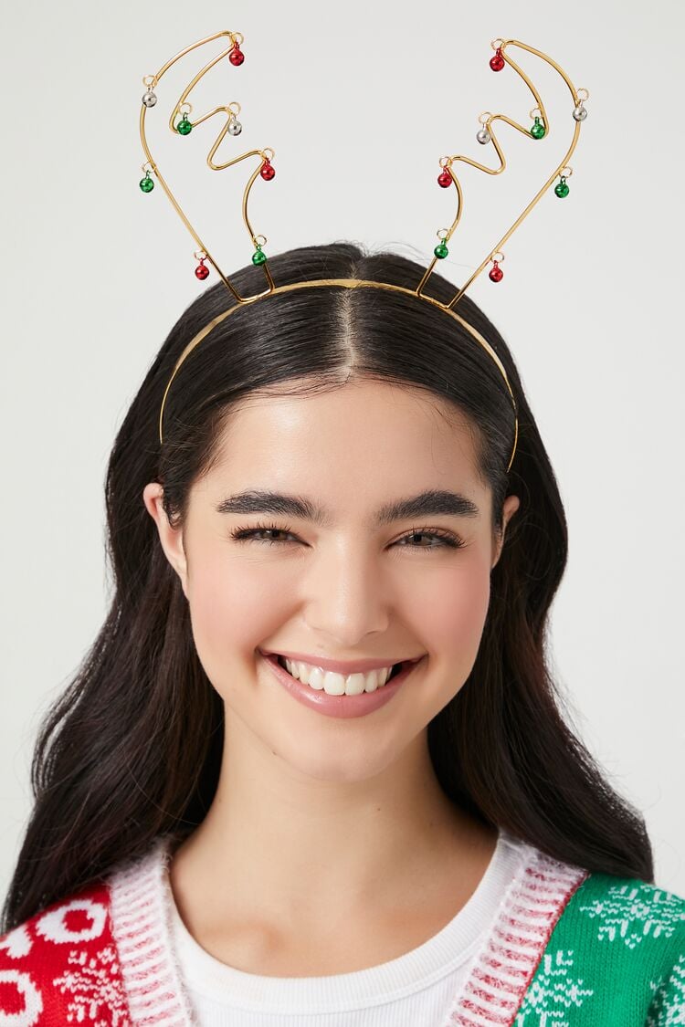 Forever 21 Women's Ornament Antler Headband Gold