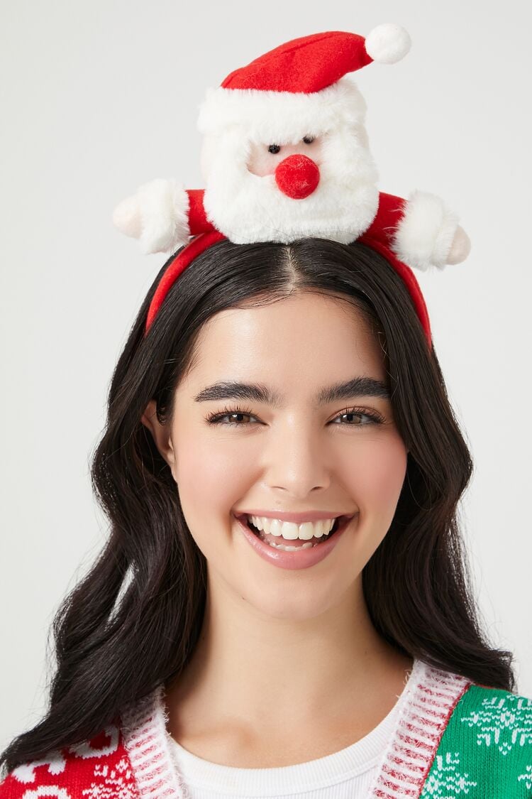 Forever 21 Women's Plush Santa Headband Red/Multi