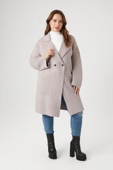 Forever 21 Plus Women's Double-Breasted Longline Coat Tan