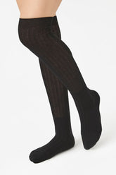 Forever 21 Women's Ribbed Knee-High Socks Black