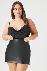 Forever 21 Plus Women's Faux Leather/Pleather Mini Skirt Black