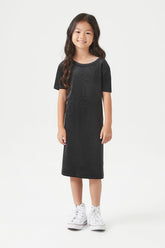 Forever 21 Girls Velour T-shirt Dress (Kids) Black