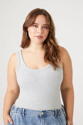 Forever 21 Plus Women's Seamless Tank Bodysuit Heather Grey