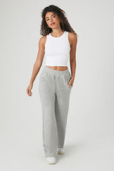 Forever 21 Women's French Terry Straight-Leg Pants Heather Grey