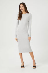 Forever 21 Women's Long-Sleeve Bodycon Midi Dress Heather Grey