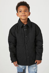 Forever 21 Kids Quilted Jacket (Girls + Boys) Black