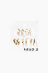 Forever 21 Women's Twisted Multi-Hoop Earring Set Gold