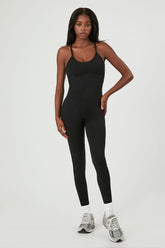 Forever 21 Women's Active Fitted Tank Bodysuit Black