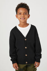 Forever 21 Knit Kids Cardigan Sweater (Girls + Boys) Black