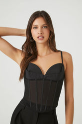 Forever 21 Women's Sheer Bustier Sweetheart Cami Black