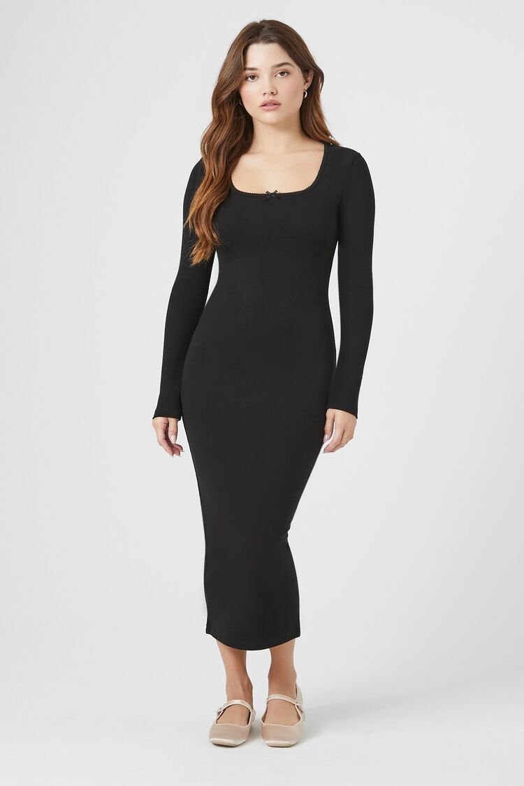 Forever 21 Women's Bodycon Midi Dress Black