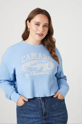 Forever 21 Plus Women's Camaro Crop Top Blue/White