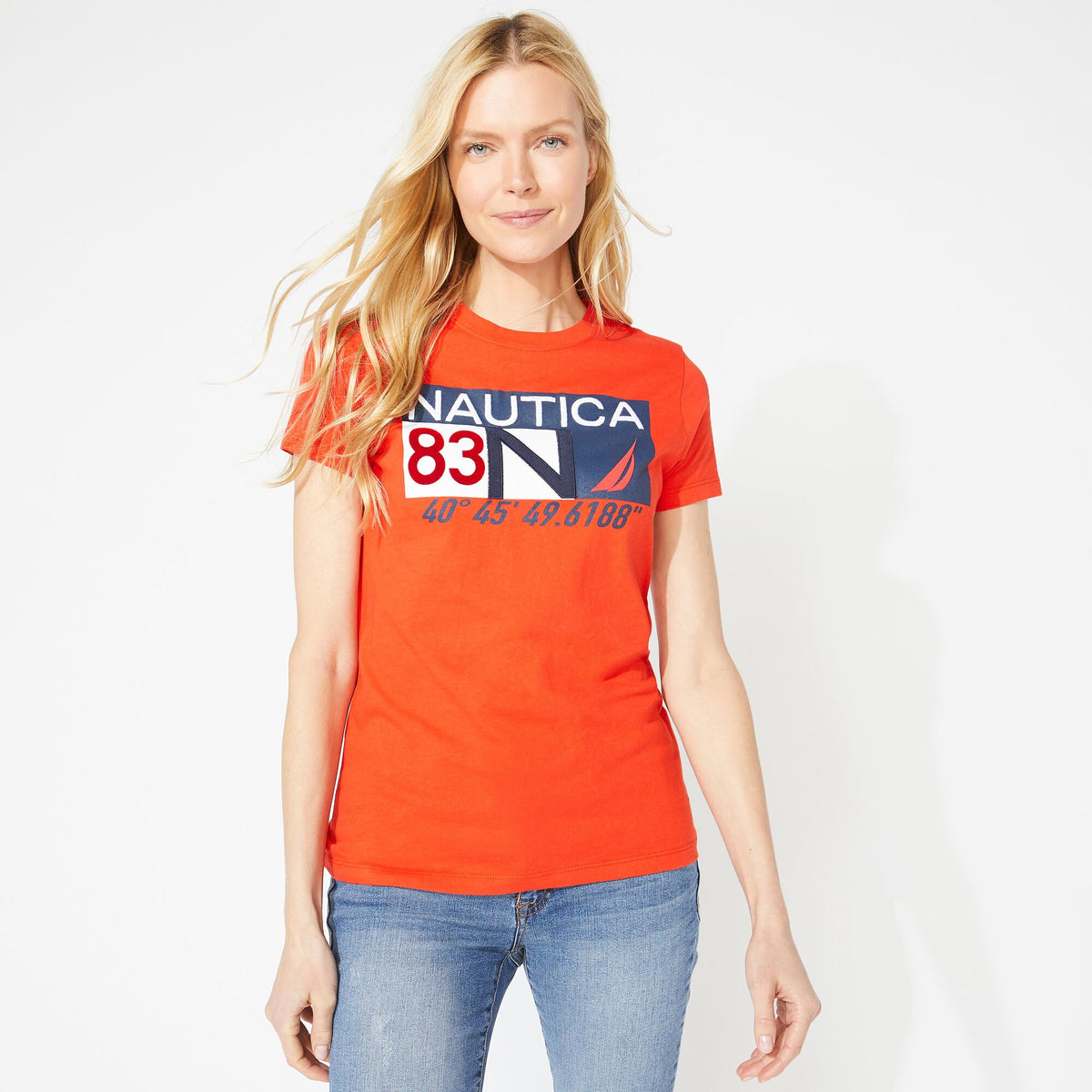 Nautica Women's N83 Graphic T-Shirt Firey Red